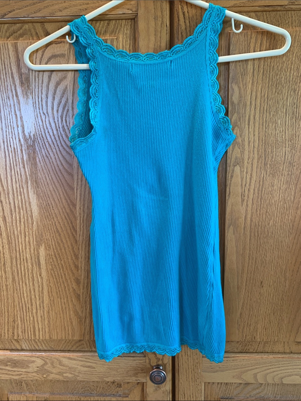 Epic Threads Turquoise Ribbed Lace-Trim Tank - Picture 3 of 3